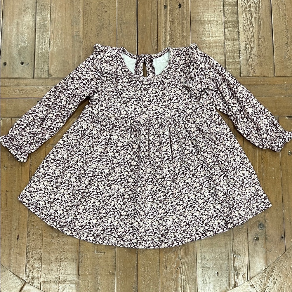 Jamie kay Nellie dress girls 3 years purple floral ruffle long sleeve